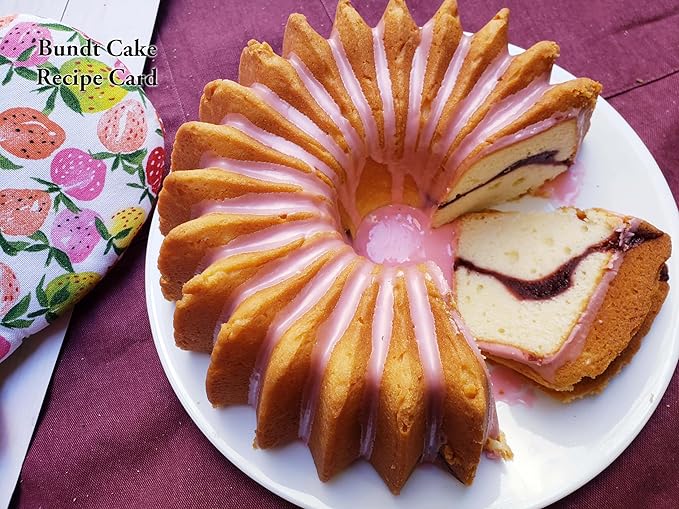 Nordic Ware Brilliance Bundt Pan Gold With Cleaning Tool + Grips Pot Holder and Recipe Card