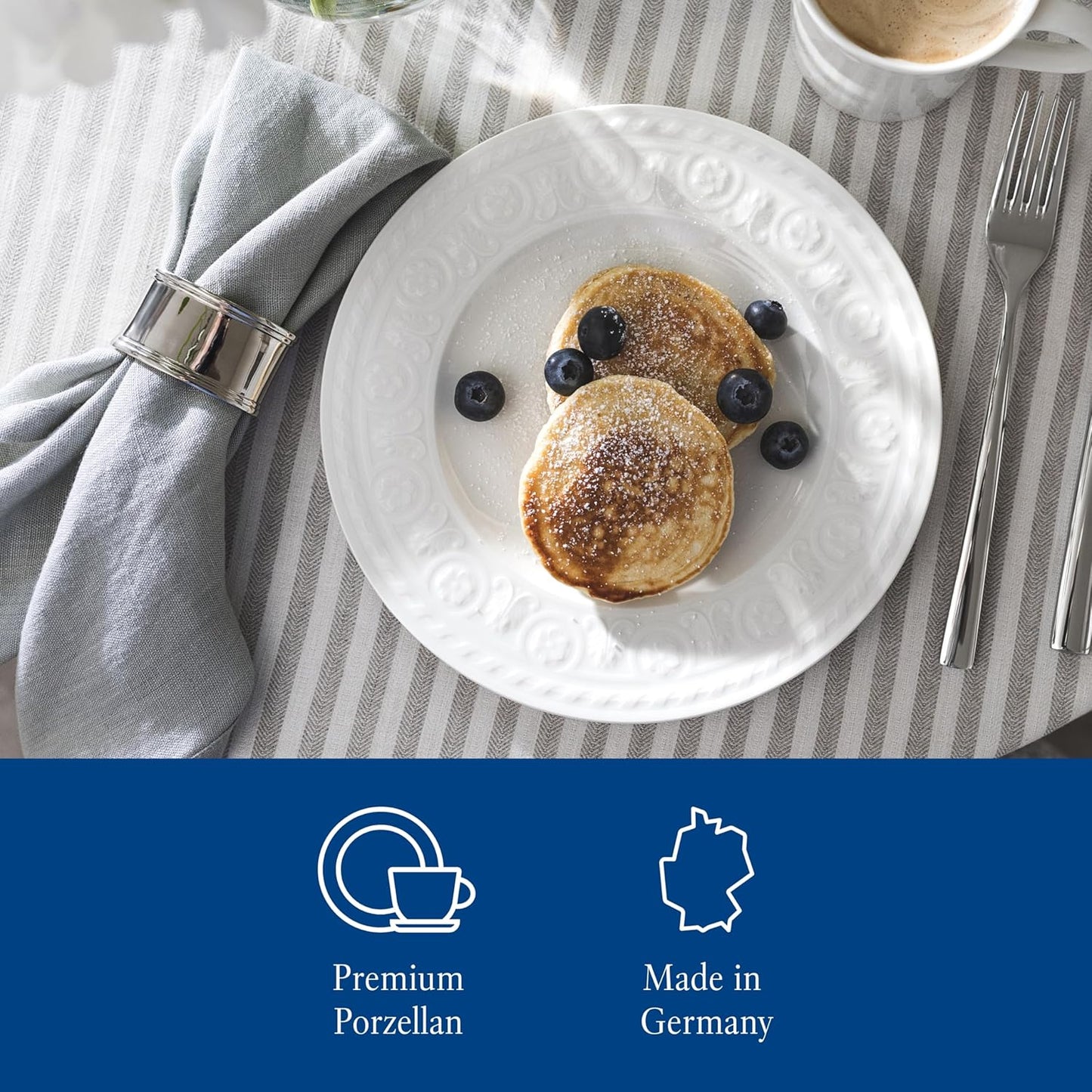 Villeroy & Boch Cellini Salad Plate, 8.5 in, Premium Porcelain, White