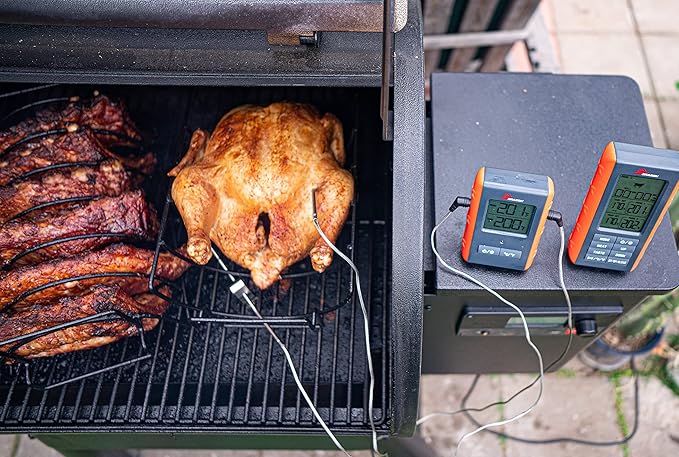 BBQ Dragon Instant Read Grill Thermometer - Wireless Meat Thermometer, Smoker Thermometer, 2 Probes, BBQ Temperature Probe, Meat Thermometer for Grill, Oven Safe