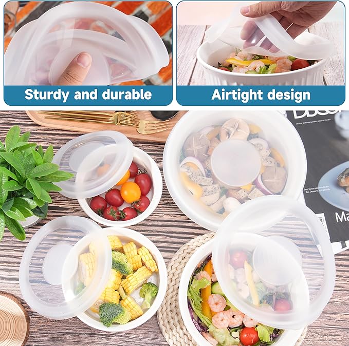Silicone Lids for CorningWare 16-Ounce & 1.5 Quart & 2.5 Quart Round Dish, 3 Pack Reusable Covers for CorningWare Baking Dish (Dish not Included) Dishwasher & Microwave & Freezer Safe