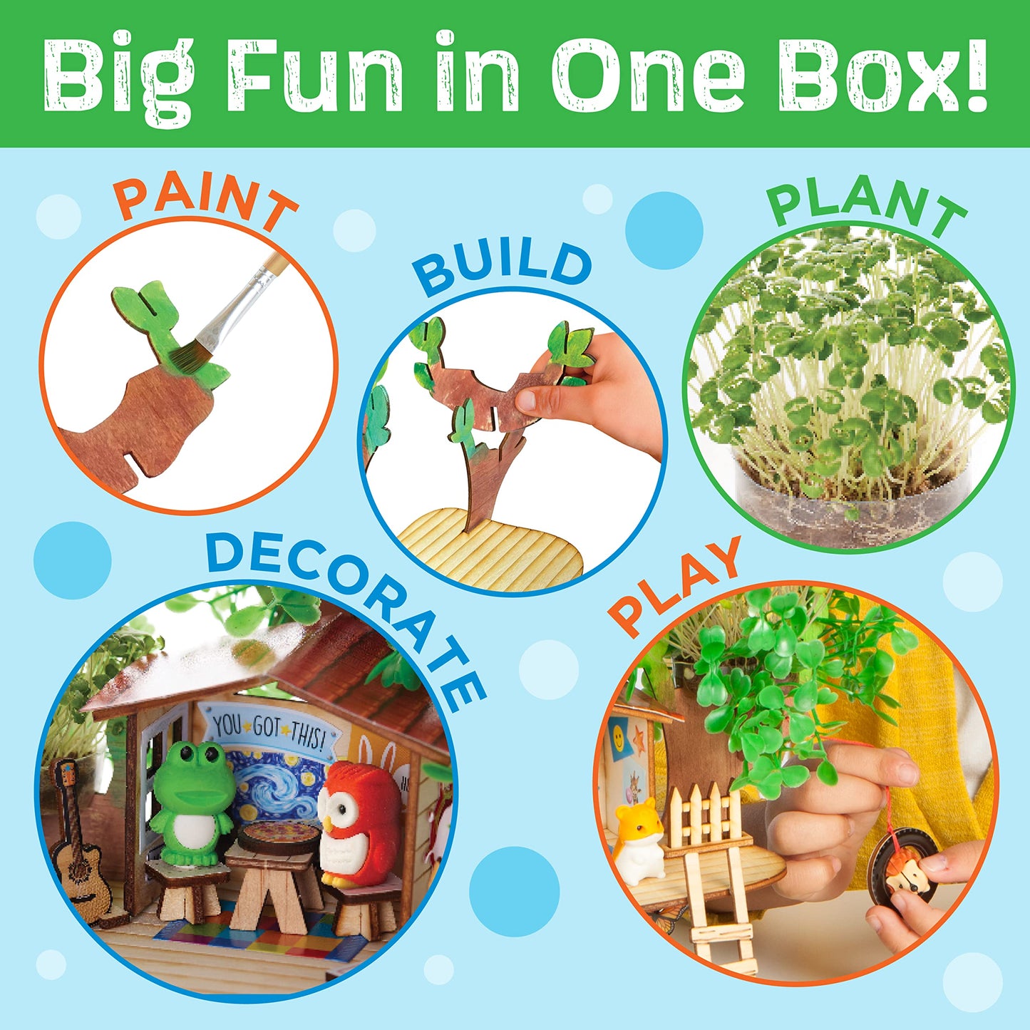 Creativity for Kids Build and Grow Tree House Craft Kit - Treehouse Playset Toy for Boys and Girls, Classic Toys for Kids (Ages 6+)