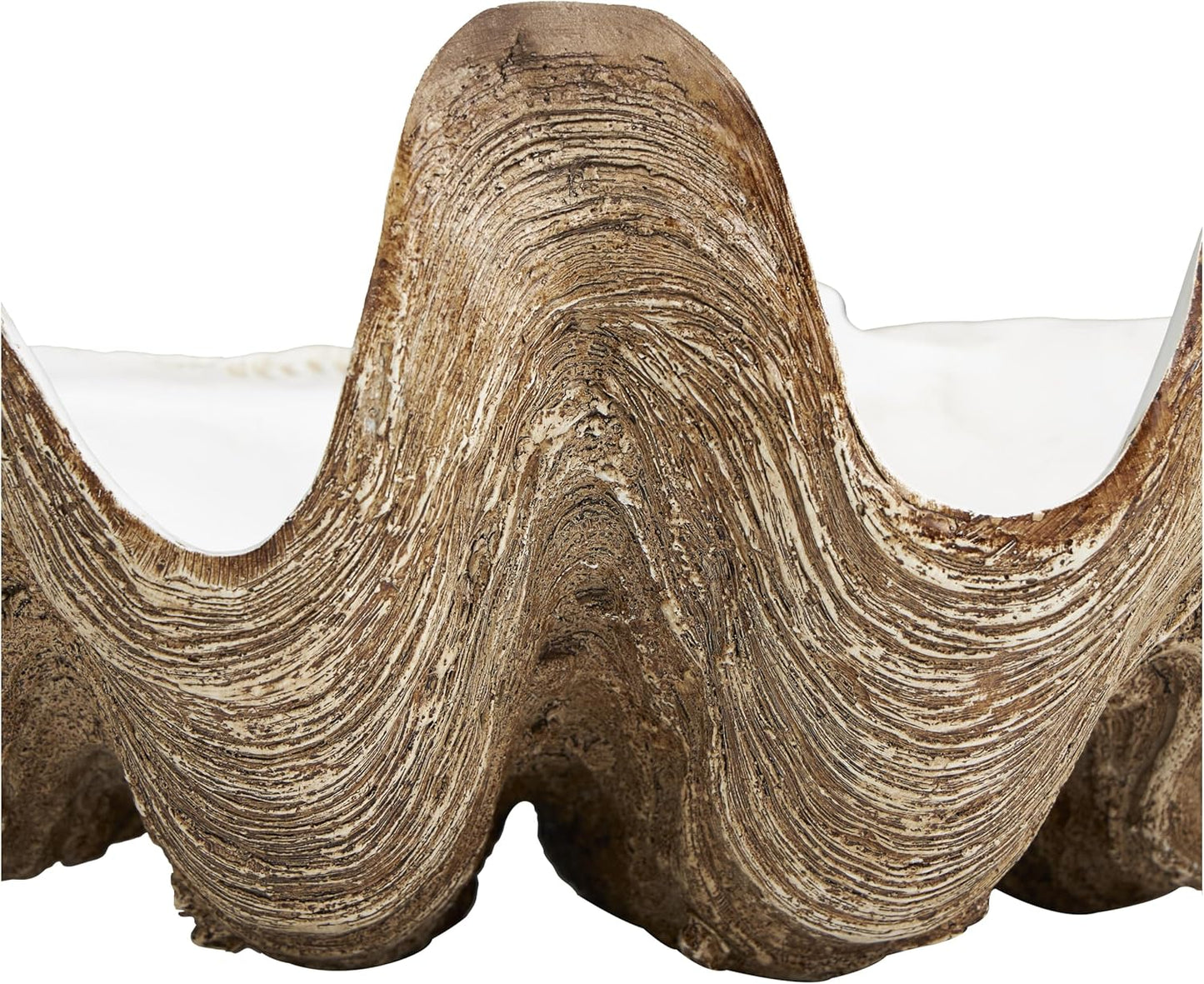 Deco 79 Polystone Shell Decorative Bowl, 20" x 11" x 8", White