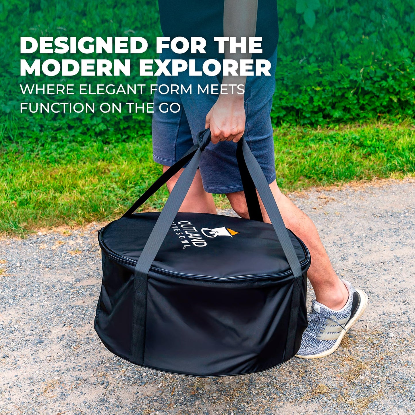 Outland Living 762 UV and Weather Resistant Cypress Fire Pit Carry Bag, Fits 21-Inch Diameter Outdoor Propane Gas, Black