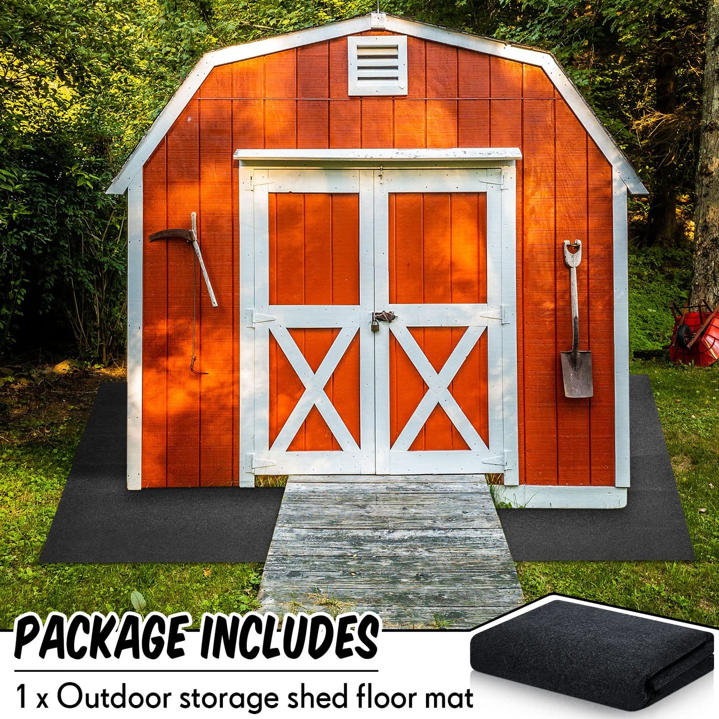 Haull Shed Floor Mat 8.2 x 10.2 ft Outdoor Waterproof Nonslip Durable Storage Sheds Protector Rug for Carport Patio Garage Garden Spring Summer Outdoor, Storage Shed Not Included