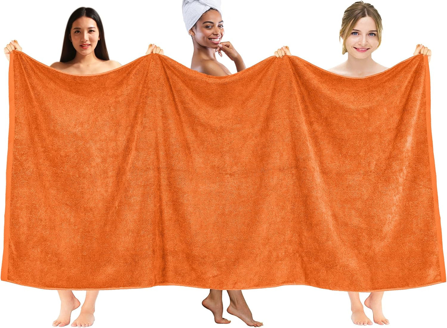 DAN RIVER Pack of 1 Bath Sheet 40x80 Inches, Soft Fluffy Bath Sheets Towels for Adults, Quick Dry Shower Towels - Orange