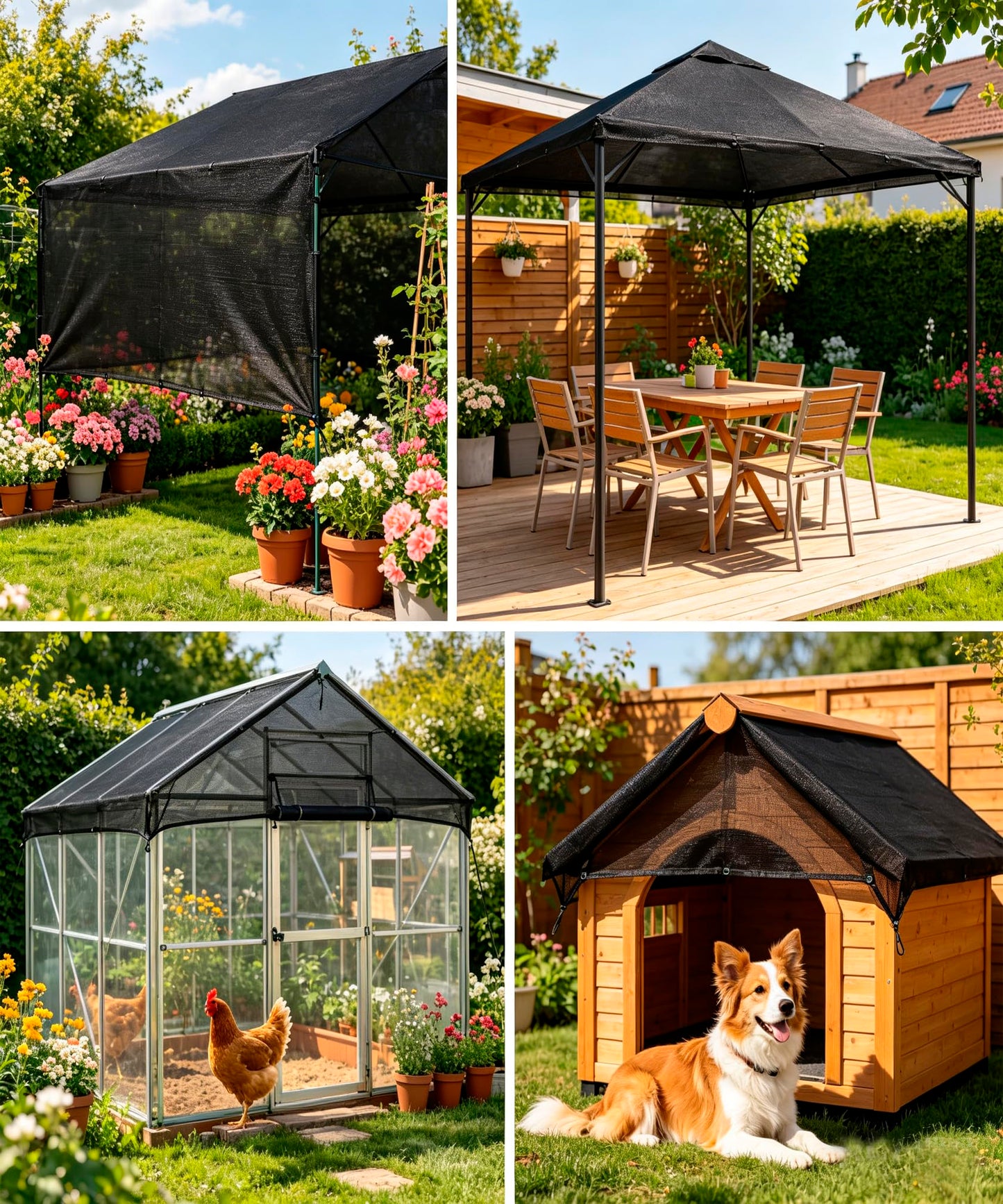 E.share 40%-50% Black Sun Shade Cloth Outdoor - 12Ft X 6Ft Garden Shade Netting with Grommets for Greenhouse, Plant Covers, Patio, Chicken Coop, Barn & Kennel