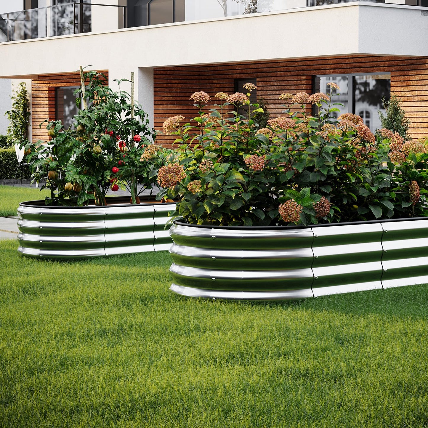 ZFHgarden Galvanized Metal Planter Raised Garden Bed Kit for Gardening Outdoor，4x2x1ft 2 Planter Grow Garden Box Raised Flower Bed，Long Vegetable Clearance Herb Raised Garden Beds for Gardening Metal