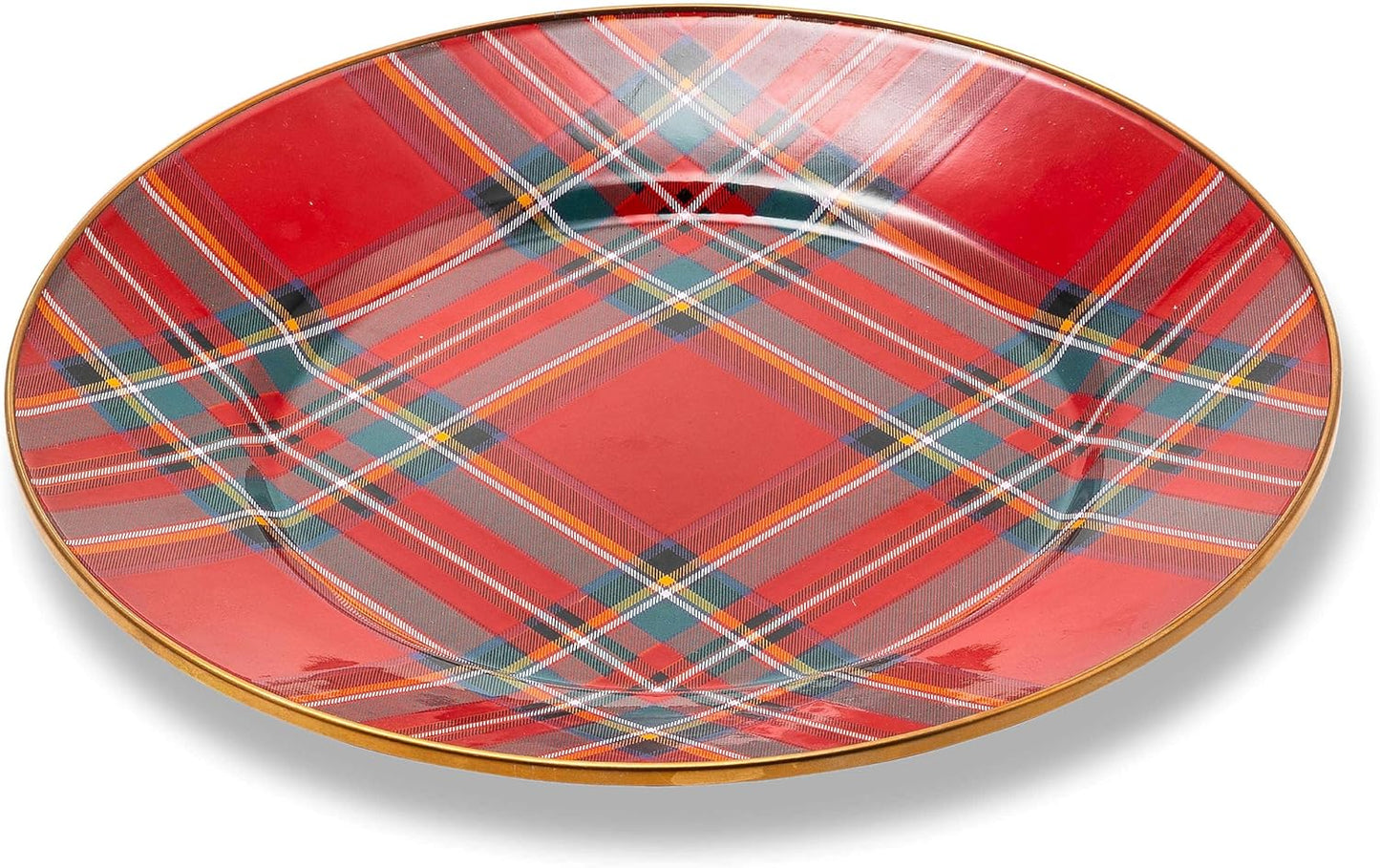 MACKENZIE-CHILDS Enamel Salad and Dessert Plate, Small Plate for Appetizers or Desserts, 8 Inches, Tartastic