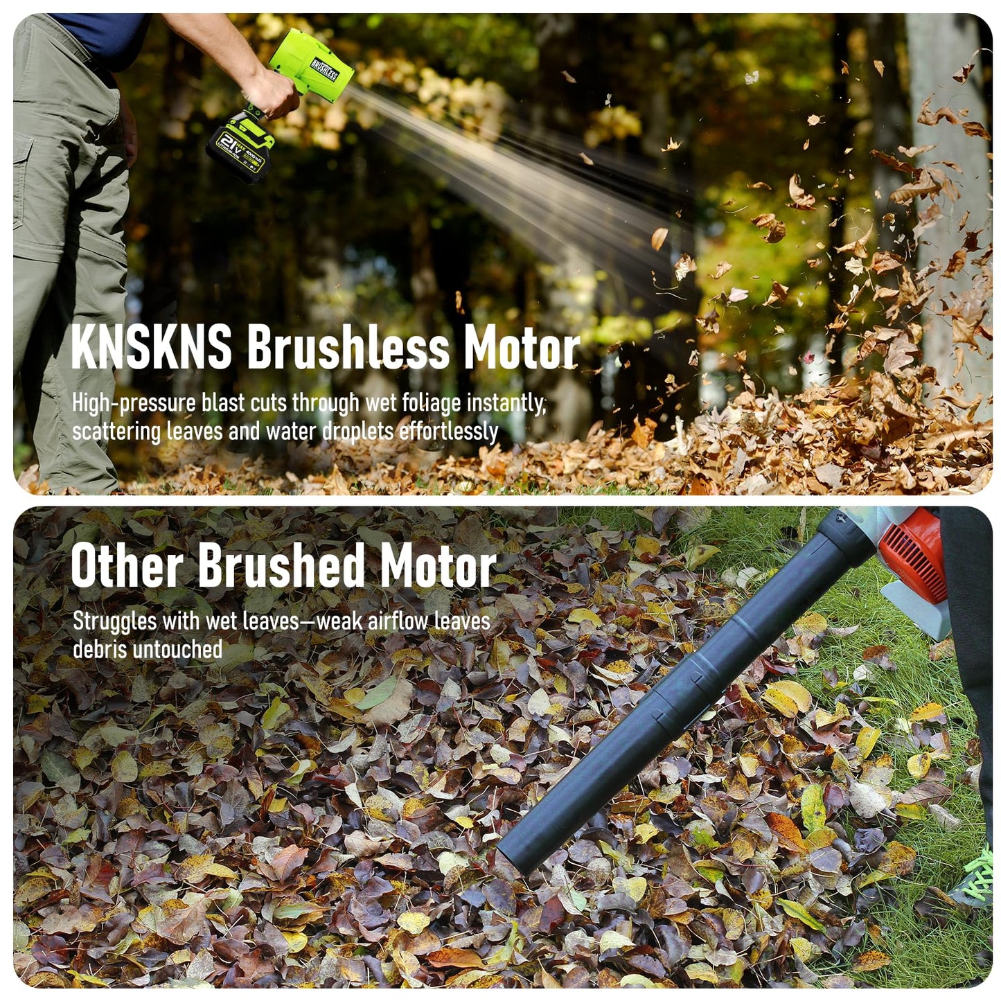 Leaf Blower Cordless with Battery and Charger,580000RPM Lightweight Mini Leaf Blower,21V Handheld Electric Blower with 2×4.0Ah Batteries & Fast Charger,Turbo Jet Blower for Lawn,Yard,Garage