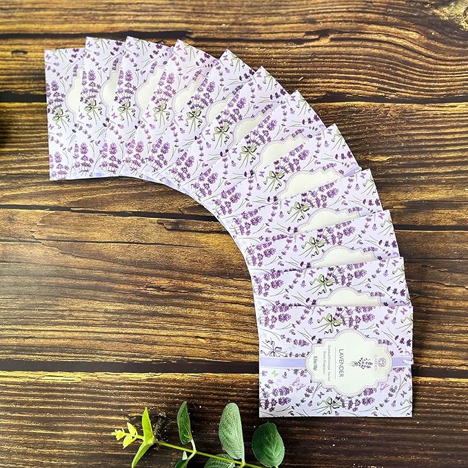 Scented Sachets - 12 Pack, Long-Lasting Home Fragrance Sachet Bags, Large Fresh-Scented Packets, Sachets for Drawers and Closets (Lavender & Wood)