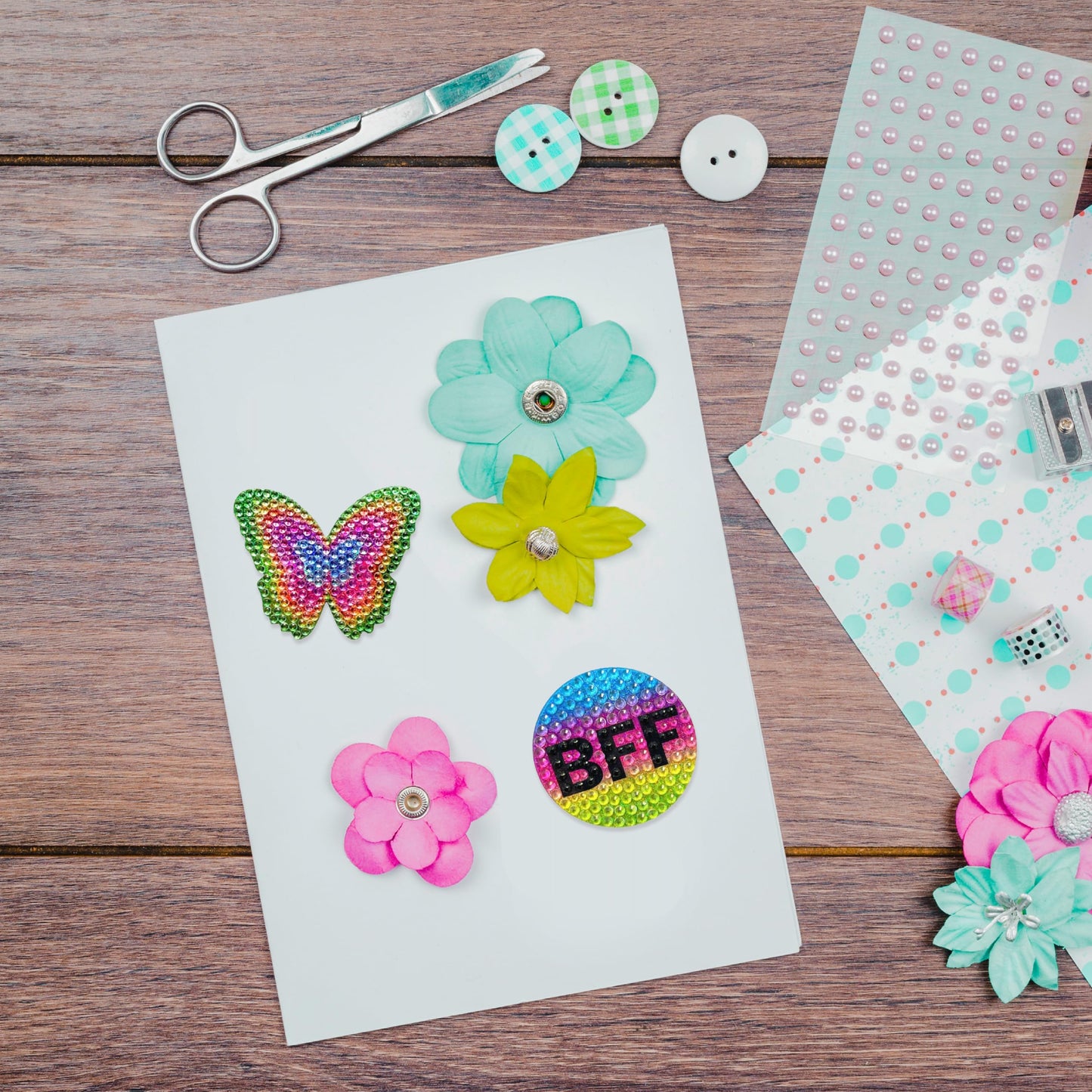 StickerBeans® Rhinestone Stickers - Green Team Spirit Sticker Pack, 2” x 2” Each, Unique Sparkly Cut-to-Shape for Collecting, Trading, Decorating Laptops, Phone Cases, Scrapbooks