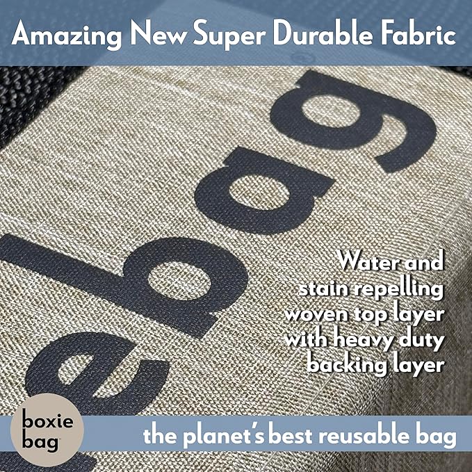 Reusable Grocery Bags (3-Pack) – Durable Reusable Shopping Bags Boxes. Insulate, Stand Up, Stay Open, Fold Flat – Large Tote Bag with Long Handles & Reinforced Bottom. 2 Year Warranty.