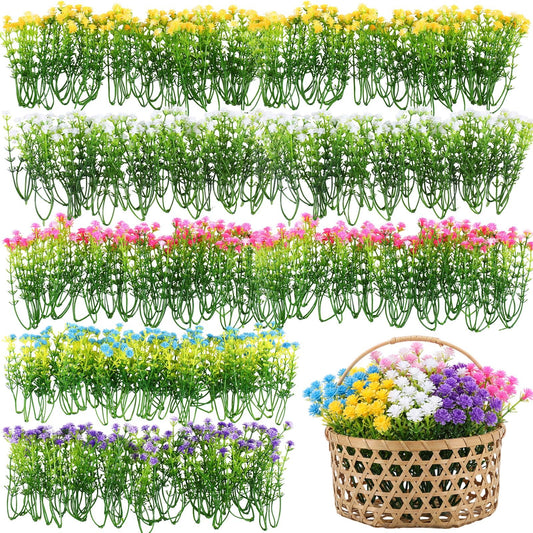 Rivvlive 200pcs Baby Breath Artificial Flowers Bulk Mini Flowers for Decoration Scrapbook Supplies Reception Bouquet Accessories Home Garden Wedding Party Decor 3.74 Inch (Multiple Color)