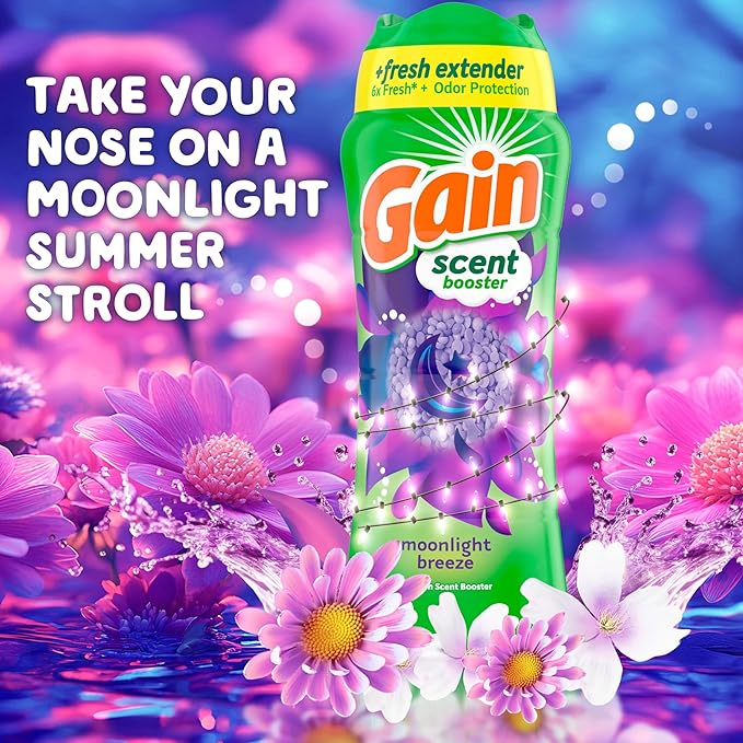 Gain In-Wash Laundry Scent Booster, Moonlight Breeze Scent, 24.0 OZ, Fresh Extender + Odor Protection