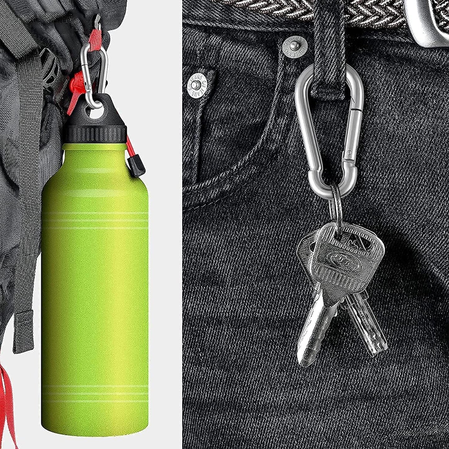 Large Spring Snap Hook Carabiner, 304 Stainless Steel Heavy Duty Carabiners Clip, Stainless Steel Spring Snaps Hooks Carabiners Outdoor