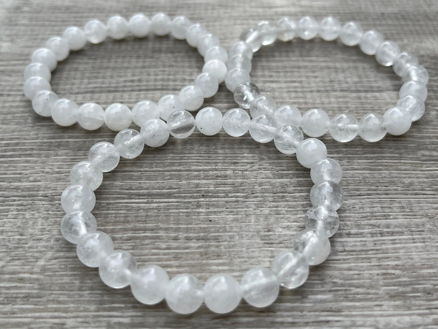 GAF TREASURES Clear Quartz Crystal Bead Bracelet 8mm, Genuine Clear Quartz Stretch Gemstone Bracelet, Healing Crystal Bracelet, Gift for Men & Women (1)