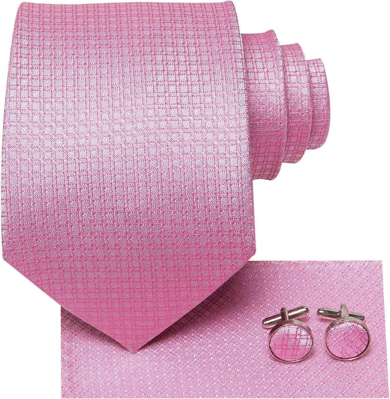Dubulle Mens Paisley Striped Tie WOVEN Necktie for Men and Handkerchief Cufflinks Set Wedding Formal Business