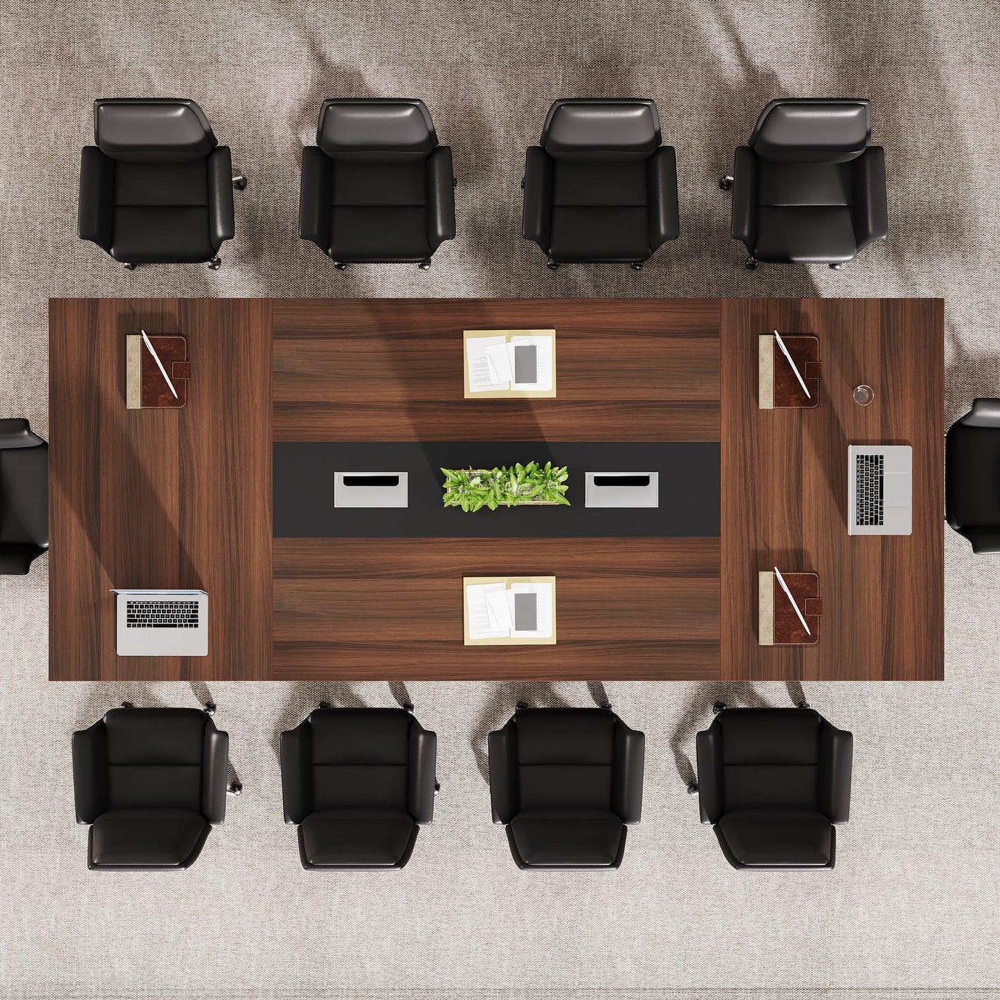 Tribesigns 8ft Conference Table, Large Office Conference Table for 8-10 Person, Business Seminar Furniture for Conference Room