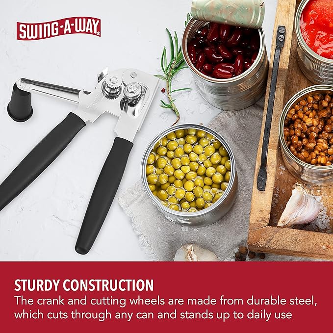 Swing-A-Way Easy Crank Can Opener, 10.4 Inches, Black
