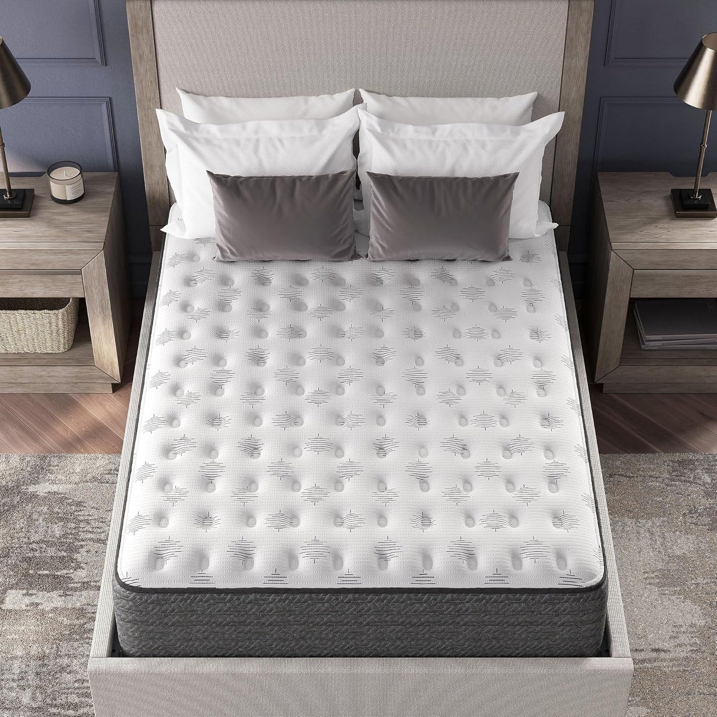 Signature Design by Ashley King Size Ultra Luxury 14 Inch Hyper Cool Hybrid Mattress with Cooling Gel Memory Foam, Fiberglass Free, Mattress In A Box