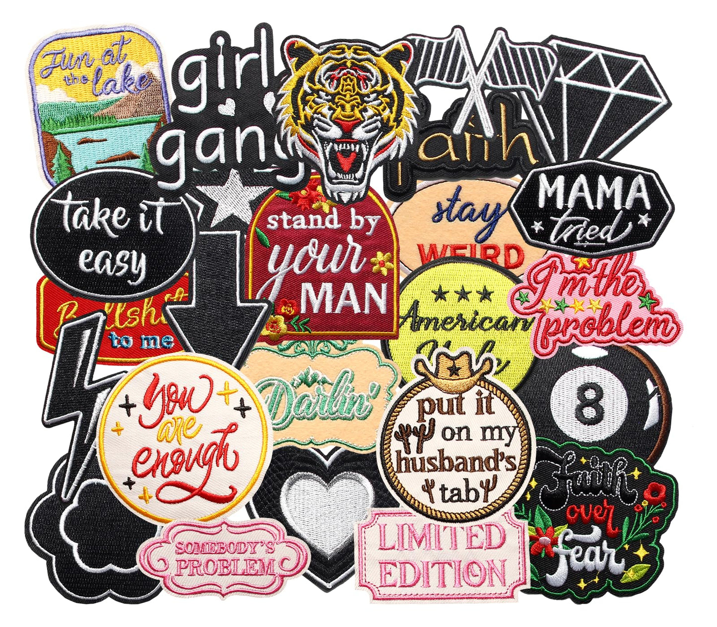 HEYTRCO 25PCS Western Meme Iron on Patches, Funny Cute Country Cowboy Cowgirl Embroidered Badges for Clothes, Applique for Shirts, Trucker Hats, Jeans, Jackets, Bags, Dress