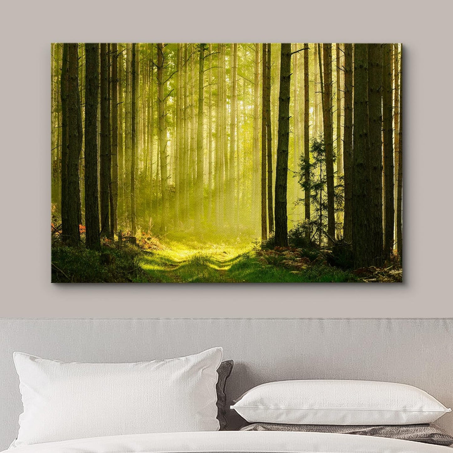 wall26 Canvas Print Wall Art Springtime Summer Sunlight Green Forest Nature Wilderness Photography Realism Earth Scenery Rustic Scenic Landscape Colorful for Living Room, Bedroom, Office - 24"x36"