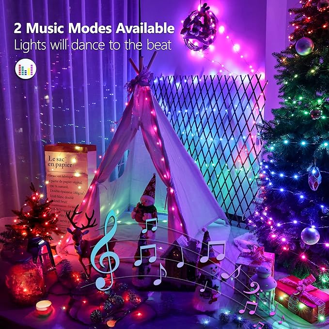 BrizLabs Valentine Fairy Lights - 66ft 200 LED Color Changing Fairy Lights with Remote, Plugin Purple & White Valentines Day Twinkle Light RGB Starry Xmas Light for Xmas Halloween Home Party Wedding