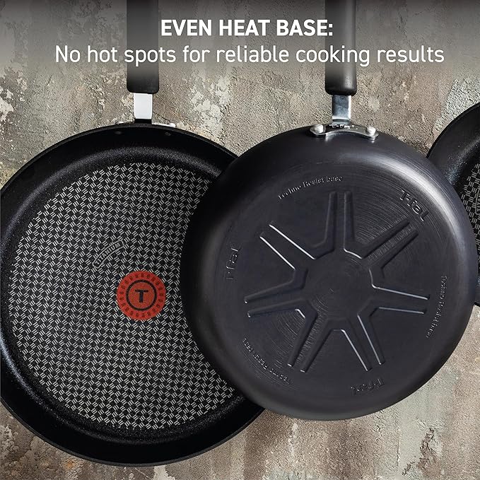 T-Fal Ultimate Hard Anodized Nonstick Wok 14 Inch, Oven Broiler Safe 350F, Non Stick Stir-Fry Pan, Cookware, Pots and Pans, Kitchen, Versatile Deep Frying, Sauté, Braise, Stew, Dishwasher Safe, Black