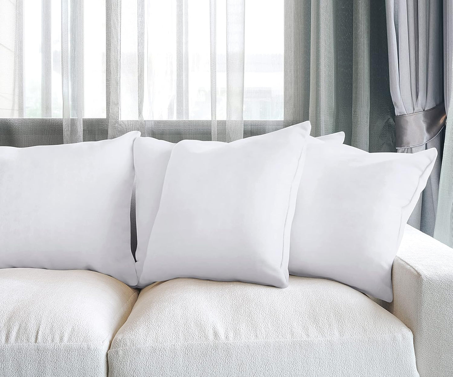 Utopia Bedding Throw Pillows (Set of 4, White), 20 x 20 Inches Pillows for Sofa, Bed and Couch Decorative Stuffer Pillow