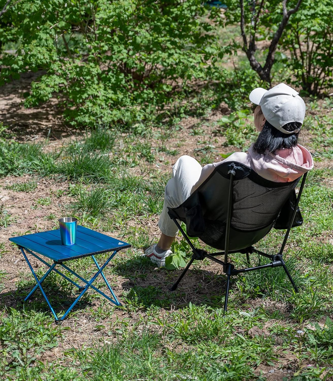 iClimb Ultralight Compact Camping Folding Beach Chair with Anti-Sinking Large Feet