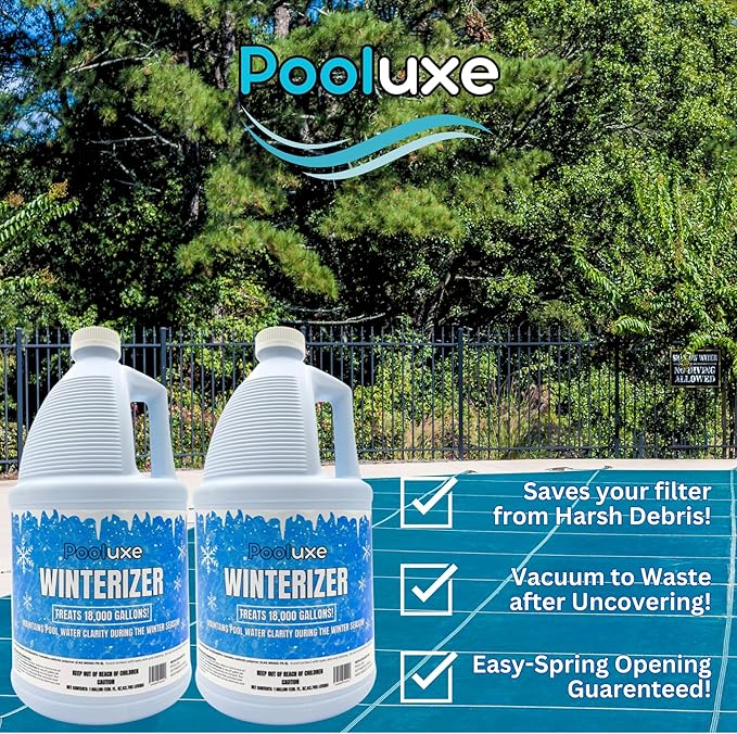 Winterizer– Advanced Cationic Polymer for Pool Water Clarity, Coagulates & Removes Suspended Solids for Easy Vacuuming (2 Pack)