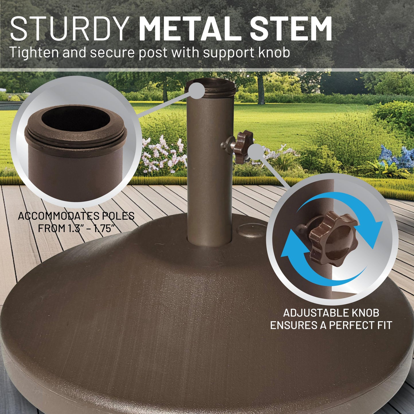 US Weight 30 Pound Umbrella Base - Weighted Umbrella Base for Use with Patio Table – Heavy Duty Base- Made in The USA