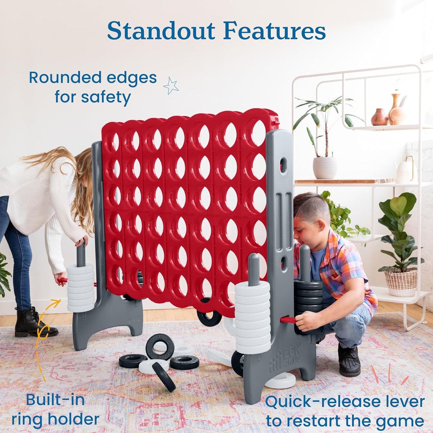 ECR4Kids Jumbo 4-To-Score, Giant Game, Red/Grey