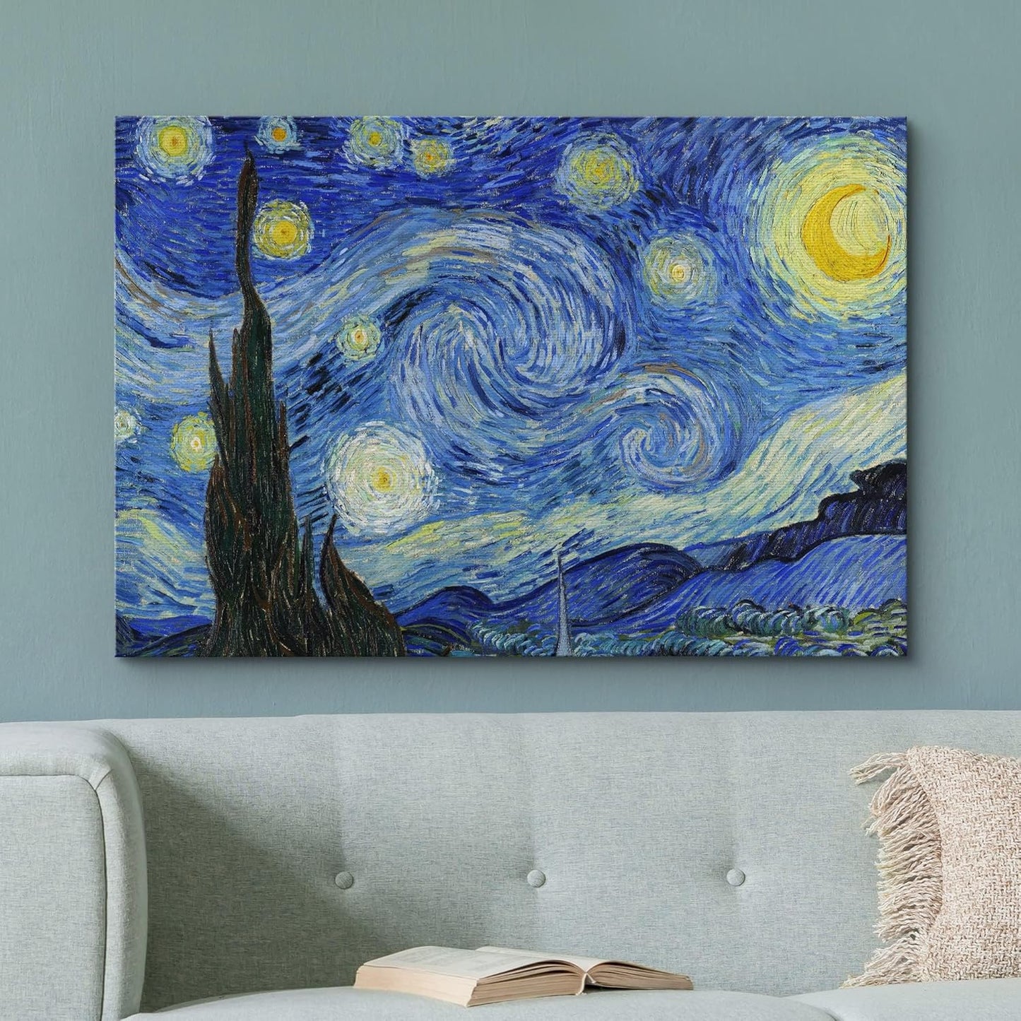 wall26 - Starry Night by Vincent Van Gogh - Canvas Art Wall Art - 32" x 48"