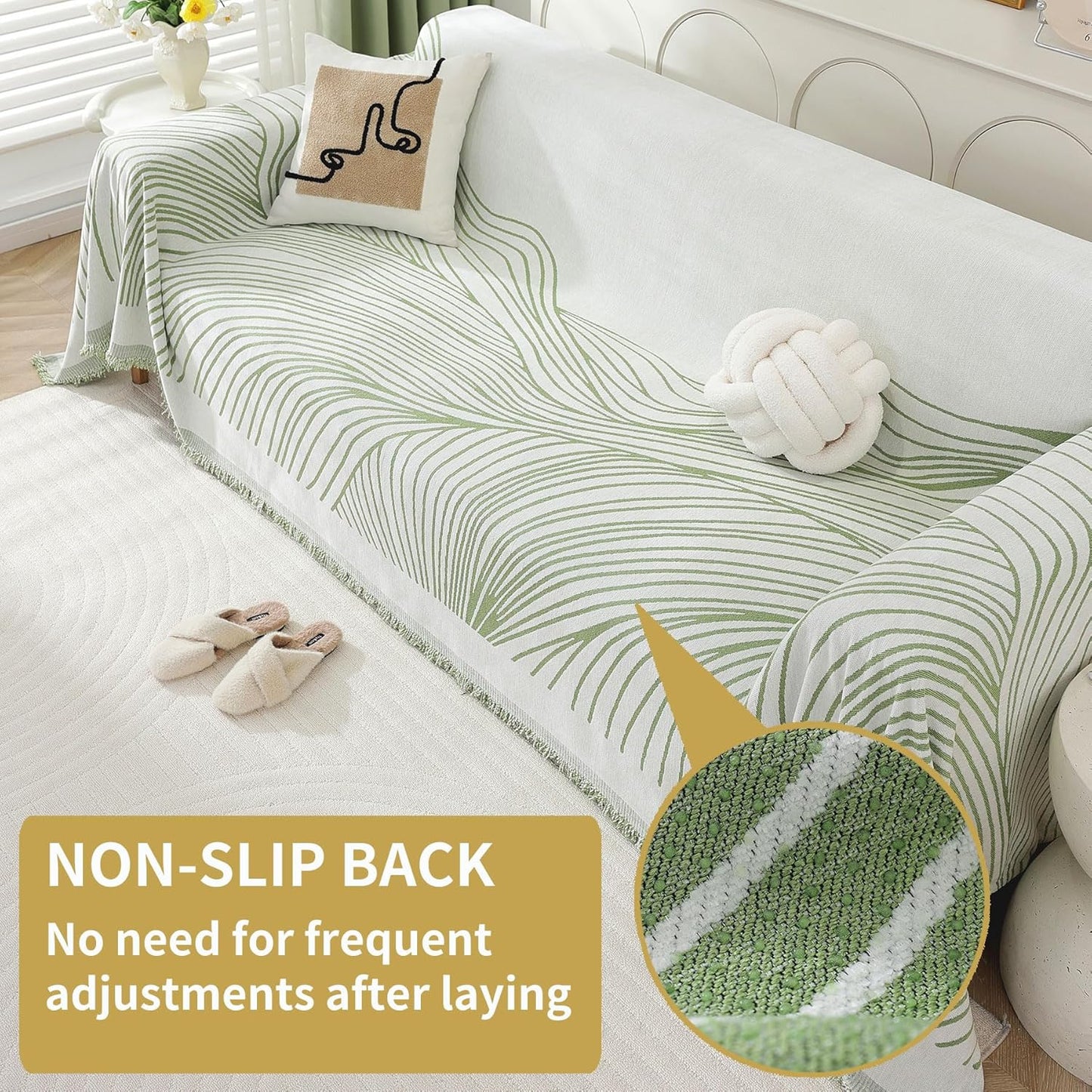 Non Slip Sofa Covers Couch Covers for 3 Cushion Couch Sofa Pet Friendly Washable Couch Covers for Sofa, Soft Thick Sectional Couch Covers L Shape Furniture Protector for Kids, Dogs 71" X134"