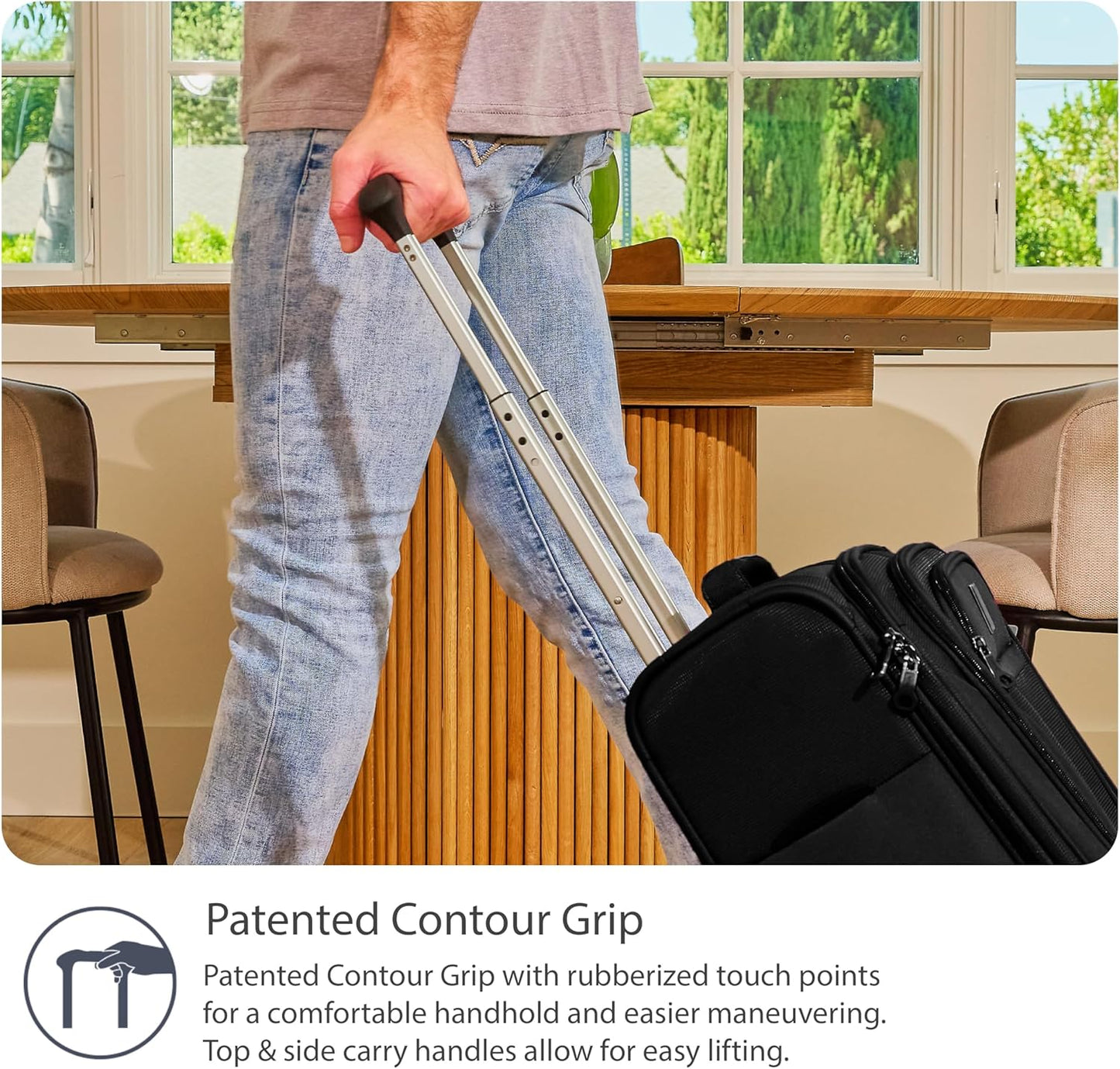 Travelpro Tourlite Softside 21" Expandable Luggage with 4 Spinner Wheels, Lightweight Suitcase, Carry-On, Black
