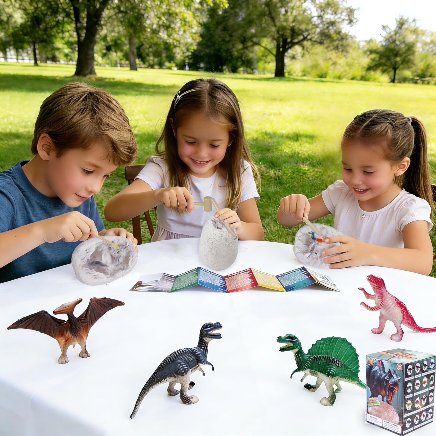 LIHBCAIYI Dino Dig Kit with Jumbo Egg,16PCS Hatching Dinosaur Eggs Excavation Set Archeology Toys Fossil Digging Kits for Boys Girls,Dinosaur Party Decorations Easter Gifts for Kids Ages 6-12