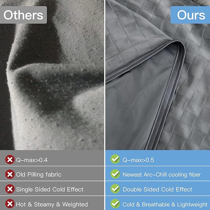 AmyHomie Cooling Blanket,90"x108"King Size,Summer Blankets with Double Sided Cold Effect, Arc-Chill Q-Max>0.5 Cool Fiber, Breathable Lightweight Blankets for Hot Sleepers Night Sweats