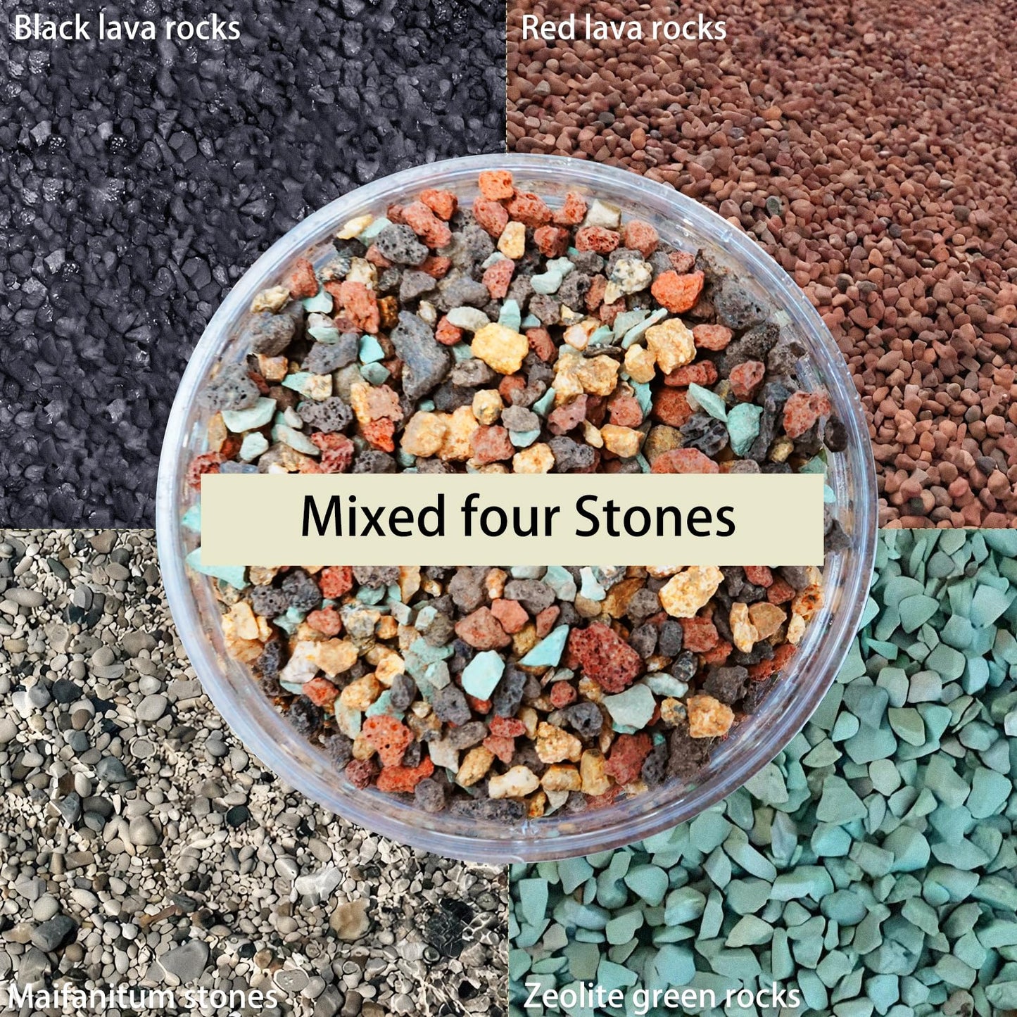 Seuqhck 12lb Mix Lava Rocks Pebbles for Plant, Pumice Potting Soil Mix Decorative Top Dressing Landscaping Gritty Rock for Succulent, Bonsai, Cactus, Vase Filler