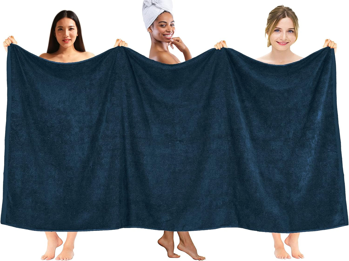 DAN RIVER Pack of 1 Bath Sheet 40x80 Inches, Big Towels Oversized Extra Large Bath Sheets, Absorbent Quick Dry Towels - Blue Opal