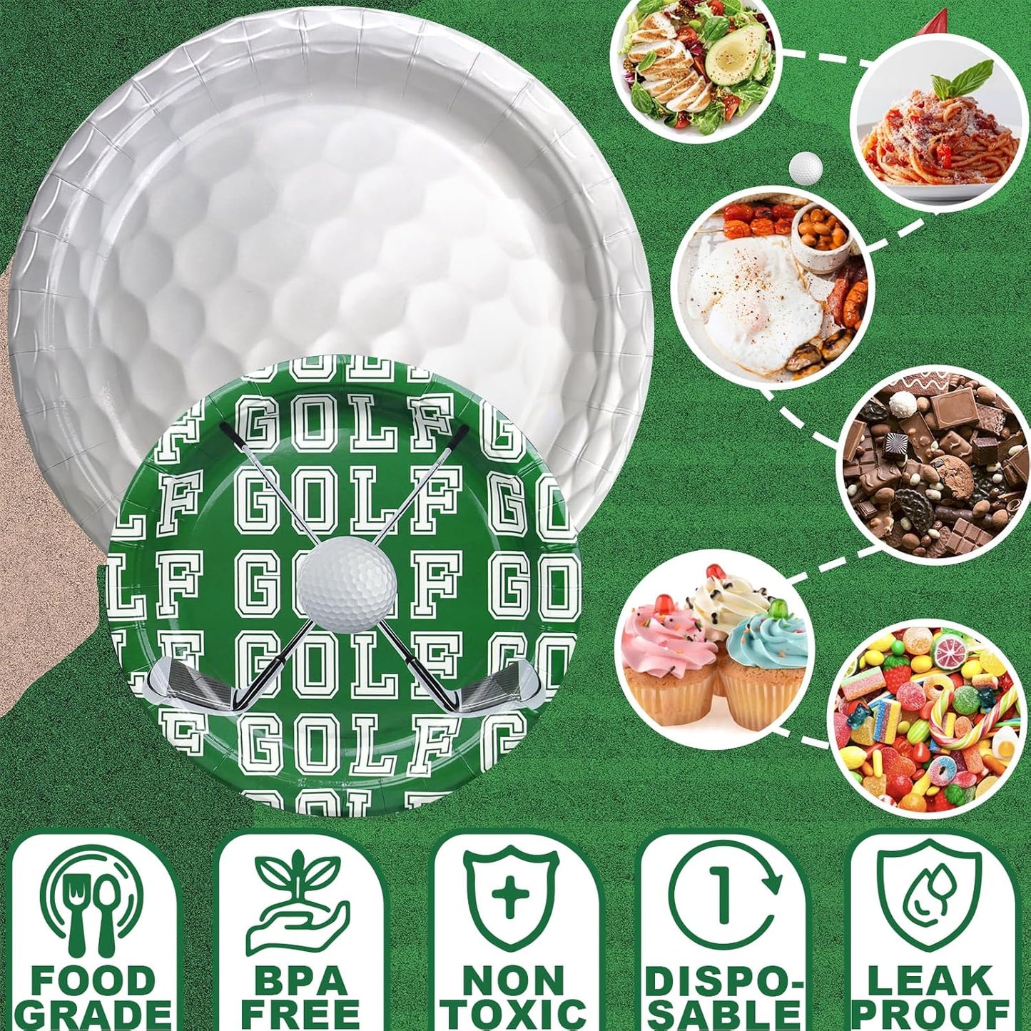 Golf Party Decorations Set - Fun Golf Party Plates, Napkins, and Forks for an Exciting Celebration - Disposable Golf Party Supplies for Birthdays and Events
