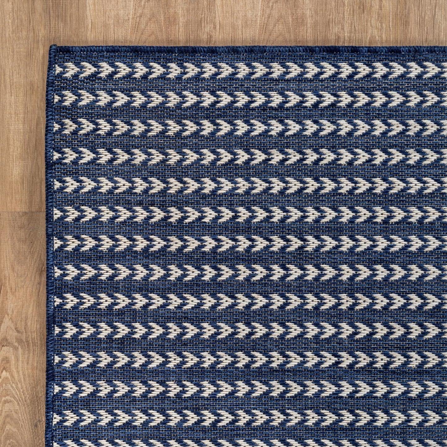 Washable Outdoor Rug 8x10 Modern Area Rugs Outdoor Carpets Striped Pattern Non Shedding Waterproof Easy Clean Patio Deck Porch Living Room Bedroom Garden RV (8 X 10 Navy)