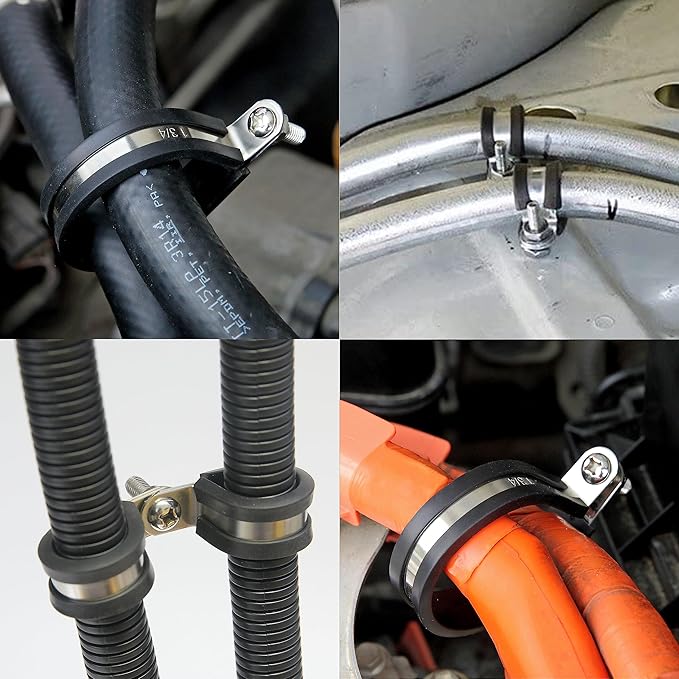 50 PCS 3/4 Inch Cable Clamps, 304 Stainless Steel Cable Clamps, Insulated Clamp, Hose Clamp, Pipe Clamp, Sturdy Clamp, and Wire Clamp by RTHIEAI