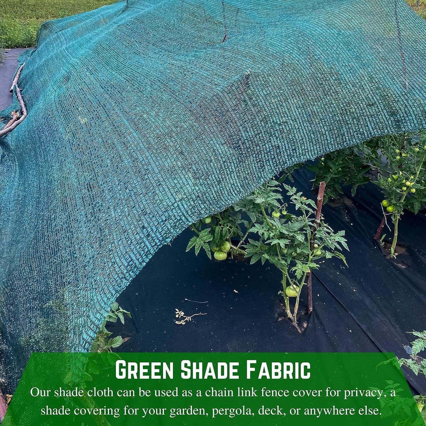 Farm Plastic Supply - 80% Green Shade Cloth Hemmed and Grommeted - Mesh Fabric for Fence Privacy Screen, Garden Shade, Shade Cloth Rolls, Wind Screen (6' x 10')