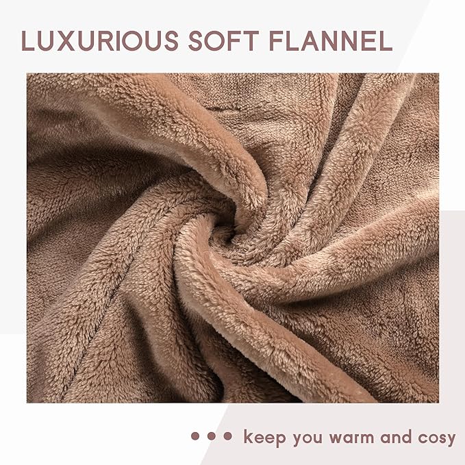 Heated Blanket Electric Blanket Full Size 72''x84'' with 9 Heating Levels, 1-10 Hour Auto Shut Off, Machine Washable, Flannel & Sherpa Soft Warming Blanket for Couch, Bed, Office - Brown