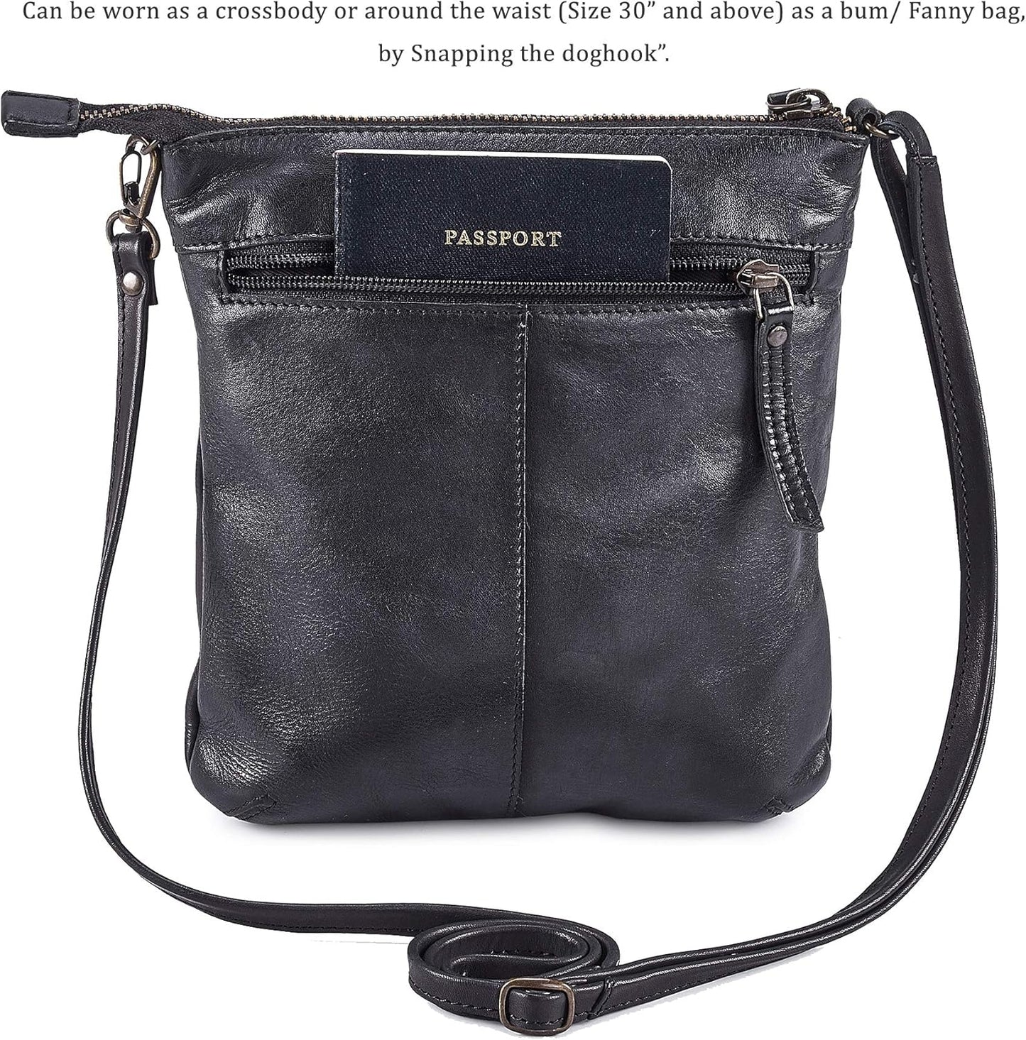 Crossbody Sling Bag for Women Small Real Leather Purse Vintage Travel Crossover Shoulder Bag Handmade