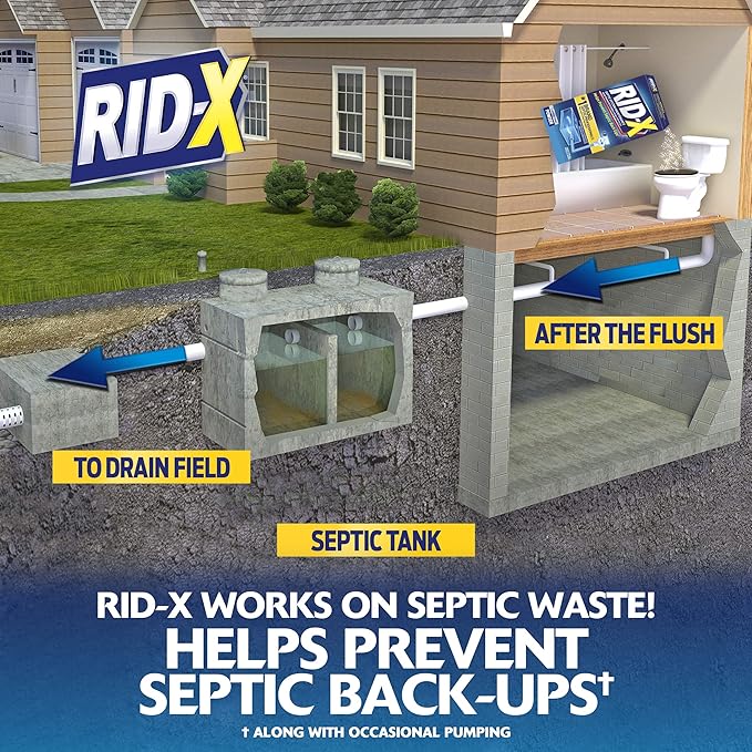 RID-X Professional Septic Treatment, Septic Tank Treatment, 12 Month Supply Of Powder (6 Packs x 2 Month Supply), 117.6 oz