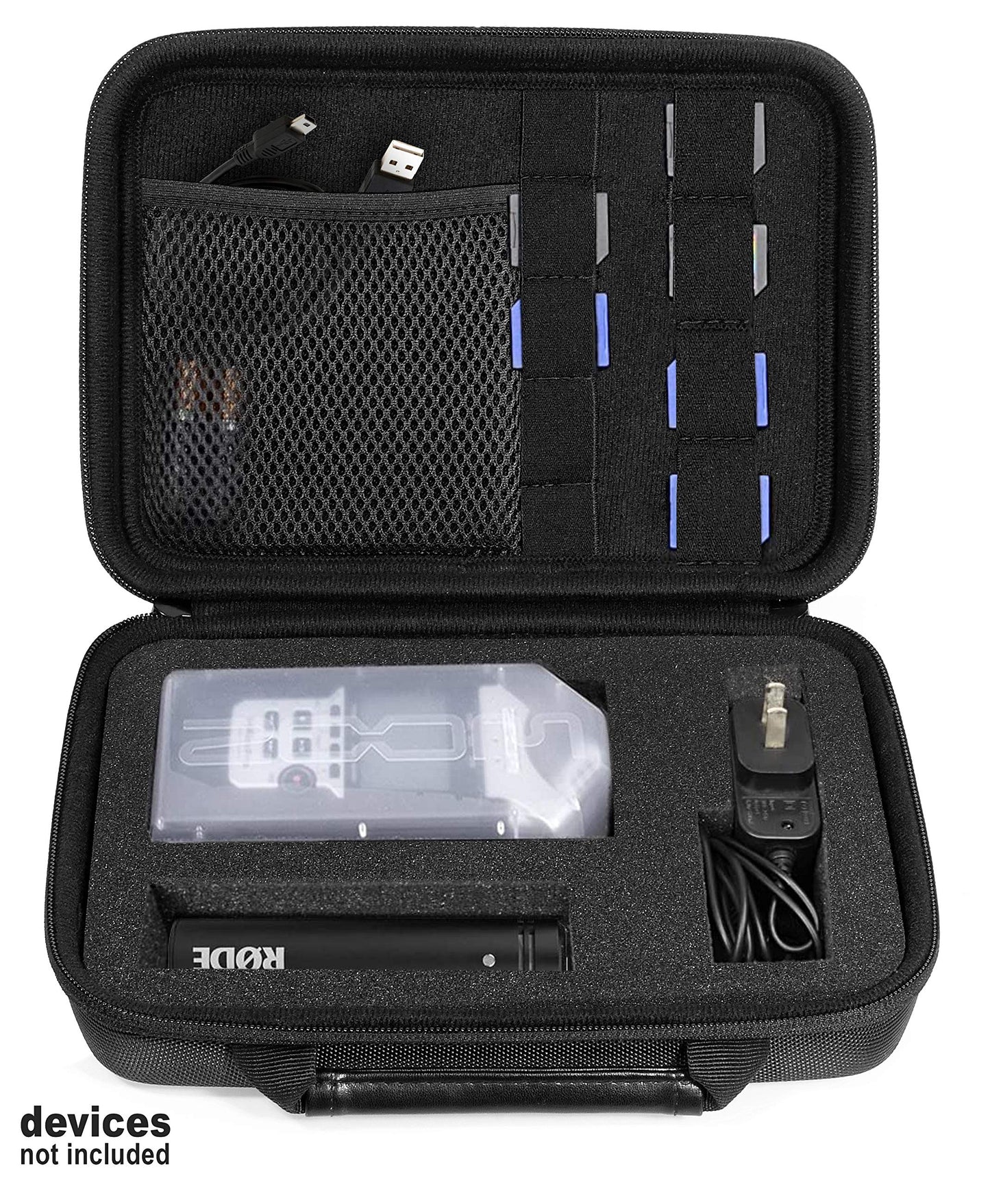Professional Portable Recorder Case With Diy Foam Inlay For Zoom H1, H2N, H5, H4N, H6, F8, Q8 Handy Music Recorders, Charger, Mi