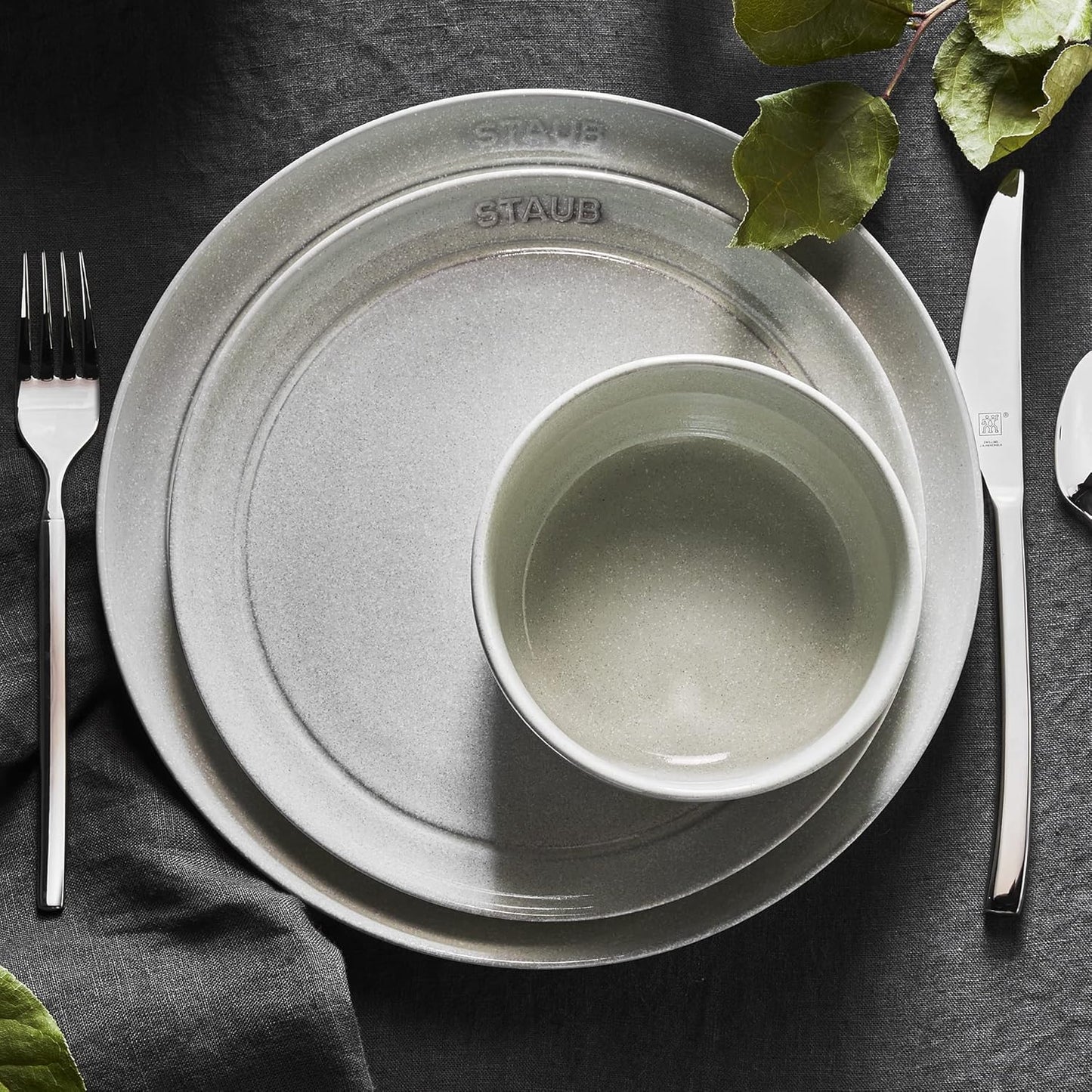 Staub Ceramic Dinnerware 12-pc Set - White Truffle