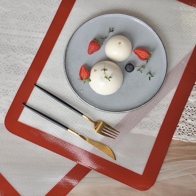Silicone Baking Mats Full Sheet Non-Stick Cookie Sheet Large Silicon Baking Mat Set (16"x 24" Pack of 2)